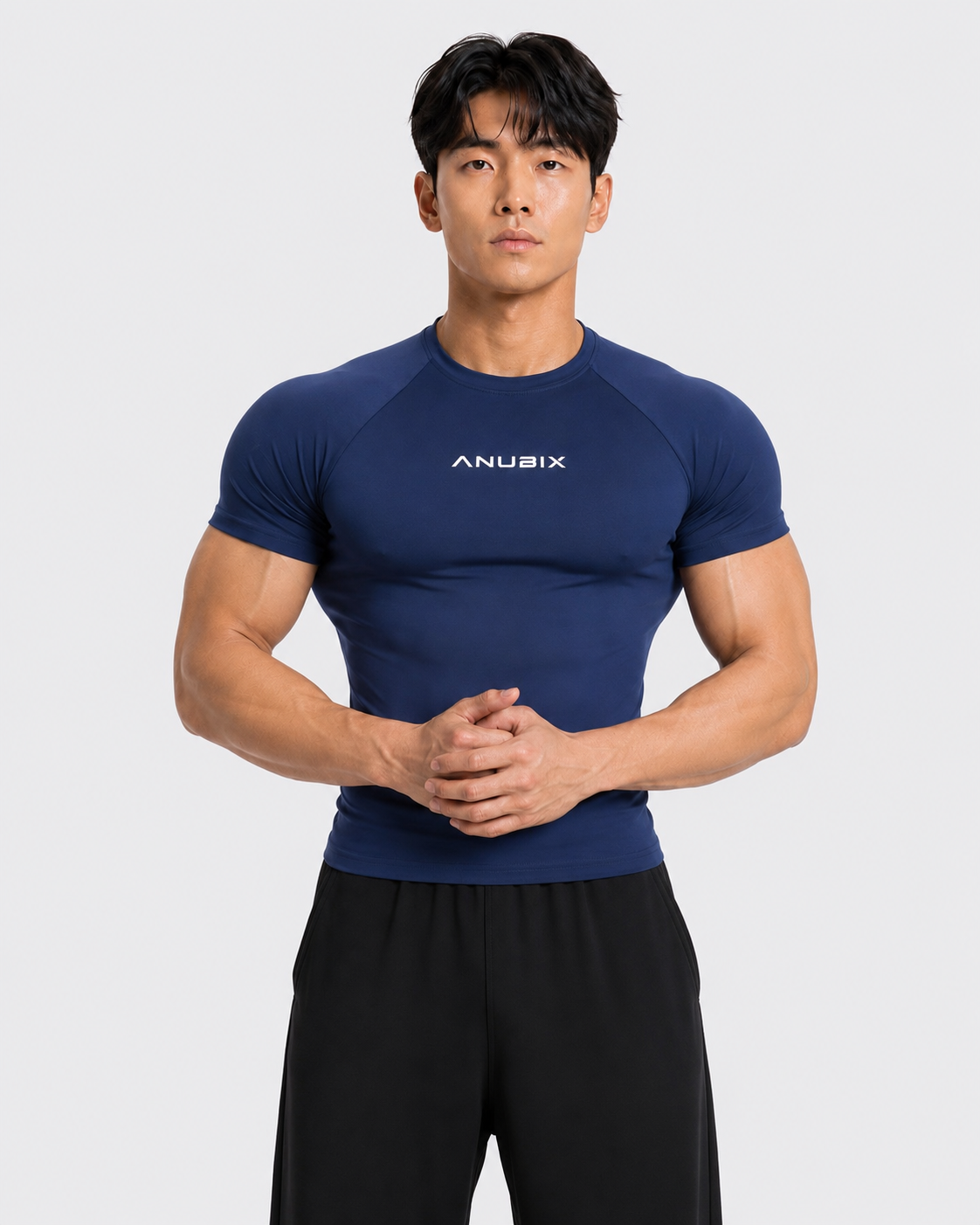 NAVY BLUE BASIC SHORT SLEEVE COMPRESSION