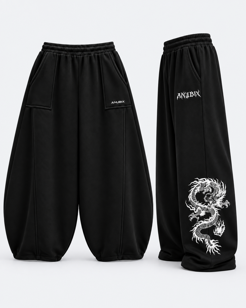 Black Rotation Pants Duo — complete bundle 3D mockup