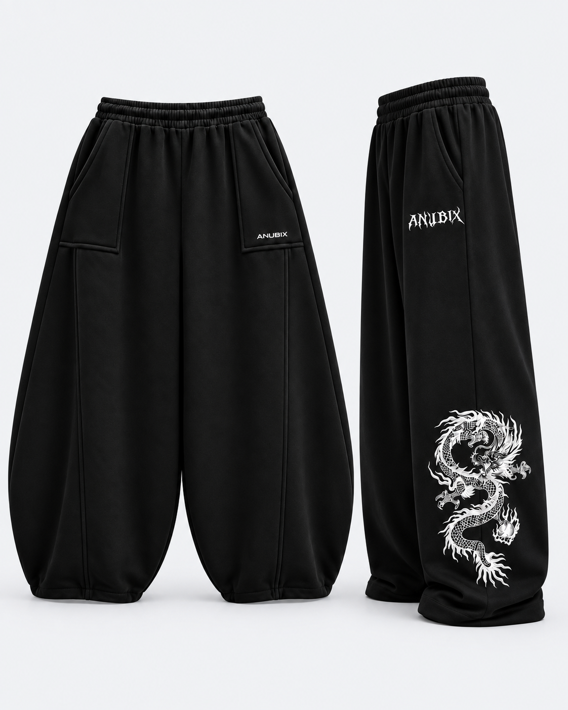 Black Rotation Pants Duo — complete bundle 3D mockup