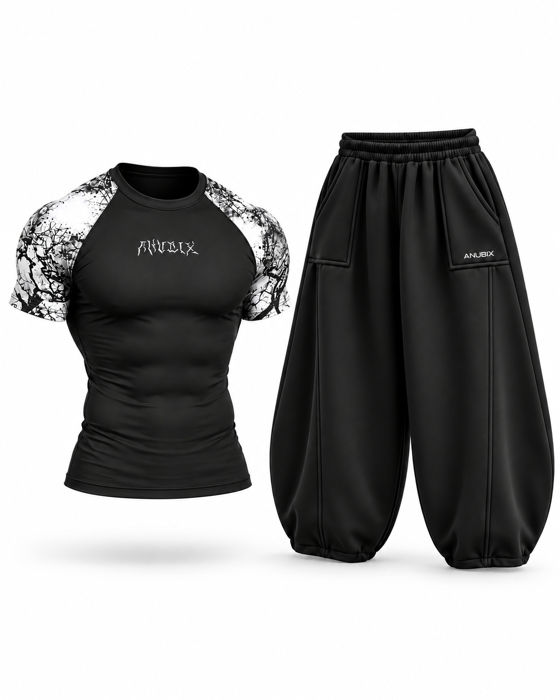 White VEINS Blackout Fit — complete bundle, portrait view